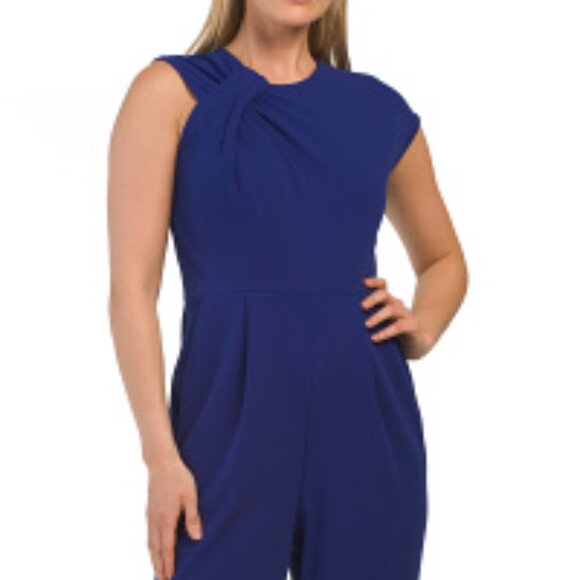 NEW CALVIN KLEIN Asymmetrical Neck Jumpsuit Ultramarine 462mn - Picture 3 of 4